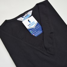 Nur Ortopedi  Siyah  Likralı Alt Üst Forma Takım Scrubs