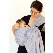 Zubu Halka Sling - Babysling -  Diomond - Bebek Taşıyıcı - Pamuk - Taşıma Şalı – Mavi