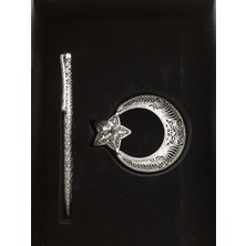TMT Silver Gümüş Ay Yıldız Masaüstü Kalem ve Kalemlik
