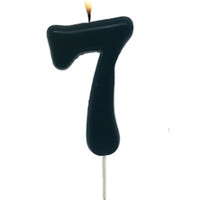 Pandoli Siyah Renk 7 Rakamlı Numaralı Parti Mumu