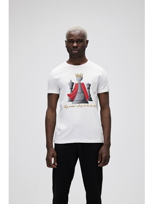 Bad Bear Erkek Kırık Beyaz Tişört Kıng Tee