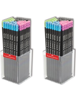 Faber-Castell Naturel Silgili Yuvarlak Kurşun Kalem Siyah 144'LÜ