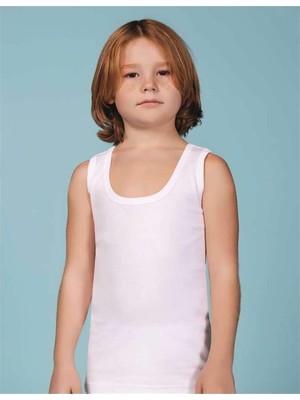 Tutku Bulut Fashion 0124 Tutku Erkek Çocuk Beyaz Penye Atlet
