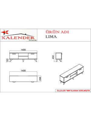 Kalender Dekor Lima Tv Ünitesi LİM01 Beyaz