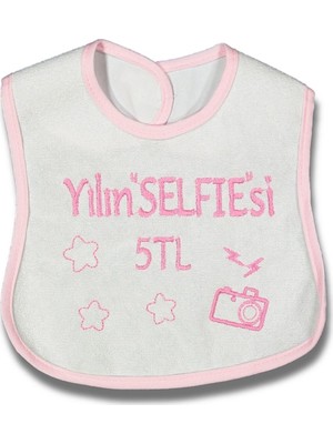 Yılın Selfiesi 5 Tl Yazılı Pembe Önlük