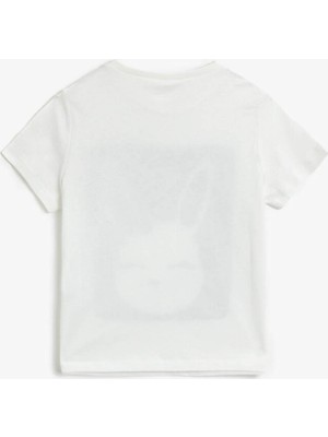 Koton Koton Kız Çocuk T-Shirt Ekru