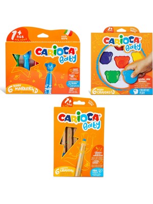 Carioca Baby Boyama Seti 6 Parça Renkli Kalemler 2-9 Yaş Arası Çocuklar İçin Ergonomik Tasarım