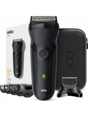 Braun 3 Serisi 300BT 100. Yıl Özel Max Serisi Kablosuz Tıraş Makinesi + Özel Tasarım Seyahat Çantası