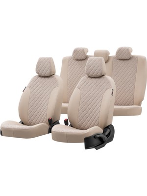 Otom Hyundai Accent Blue 2011-Sonrası Özel Üretim Koltuk Kılıfı Madrid Design Tay Tüyü Bej