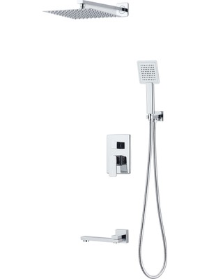 Gms Ankastre Kare 3 Yönlü Banyo Duş Bataryası, Yağmurlama ANK006