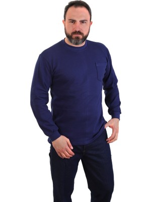 ESERIS Eser - Bisiklet Yaka Sweatshirt - Cepli - Lacivert