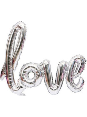 Hayaller Dükkanı Folyo Balon 20 Inc Love Gümüş 50X40 cm Pk:1