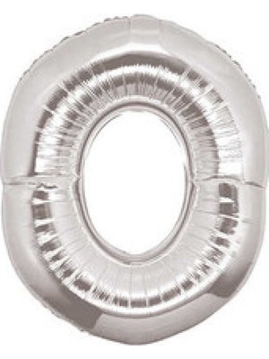 Hayaller Dükkanı Folyo Balon Rakam 0 Gümüş 16 Inc(40 Cm) Pk:1