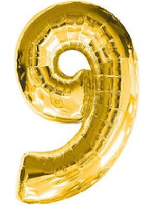 Hayaller Dükkanı Folyo Balon Rakam 9 Altın 40 Inc P1