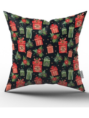 Cango Home Yılbaşı Temalı Dijital Baskılı Kırlent Yastık Kılıfı CGH300