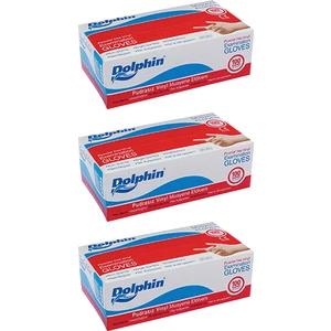 Beyaz Vinil Eldiven Pudrasız (S) 100lü Paket 3 Adet