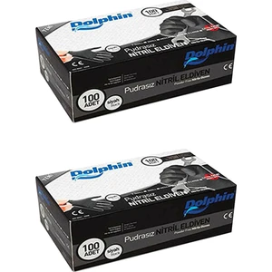 Siyah Nitril Eldiven Pudrasız Ekstra Kalın (XL) 100lü Paket 2 Adet