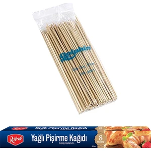 8 Metre Pişirme Kağıdı ve 100'lü Bambu Çöp Şiş Set