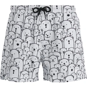 Bad Bear Cepli Desenli Beyaz Erkek ŞortMayo