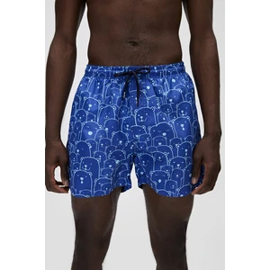Bad Bear Lastikli Bel Regular Fit CepliDesenli Mavi Erkek Şort Mayo