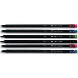 Naturel Silgili Yuvarlak Kurşun Kalem Siyah 6'lı