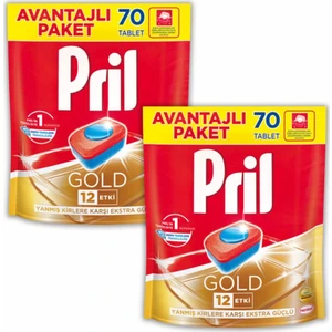 2 x 70 Tablet Pril Gold 140 Yıkama Tablet Doypack