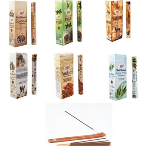 Sin@Rasta Hd Özel Seçim 6 Koku 1 Kutuda 120 Adet Çubuk Tütsü 1 Kayık Tütsülük Hediye Pack1