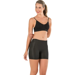 Lazer Kesim Silikonlu Toparlayıcı Uzun Şort Korse -Siyah