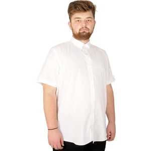 Büyük Beden Erkek Keten Likralı Gömlek 20393 Beyaz