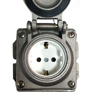 Alüminyum Döküm Sıva Üstü Kapaklı Topraklı Priz