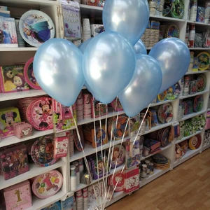 Açık Mavi Metalik Balon 10 Adet