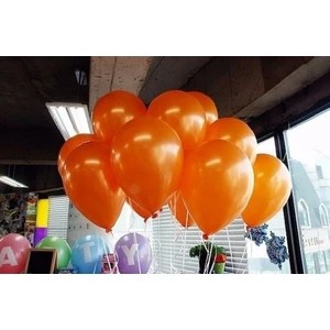 Turuncu Metalik Balon 10 Adet