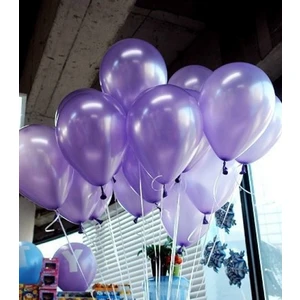 Lila Metalik Balon 10 Adet