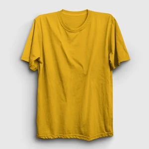 Unisex Sarı Düz Baskısız T-Shirt