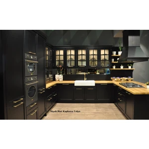 Baskı Madeni Mat Siyah Kendinden Yapışkanlı Kaplama Folyosu 61CM x 2 Metre