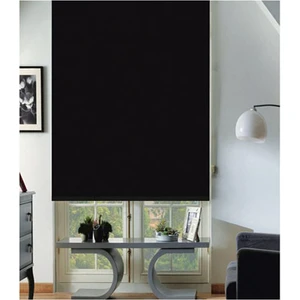 Asyhome Siyah Polyester Stor Perde Etek Dilimli