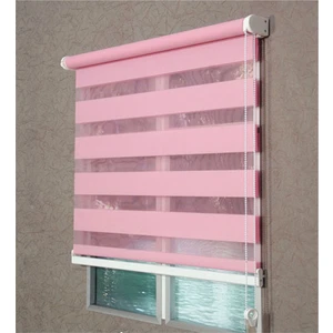 Asyhome Pembe Bambu Zebra Perde Etek Dilimli