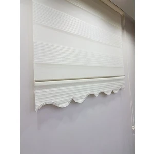 Asyhome Ekru Piliseli Zebra Perde Etek Dilimli