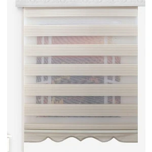 Asyhome Krem Piliseli Zebra Perde Etek Dilimli