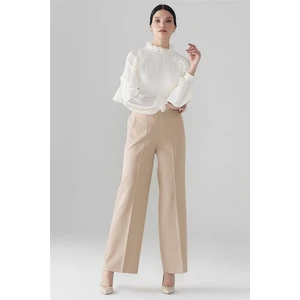 Bel Lastik Detaylı Pantolon Bej P-0102
