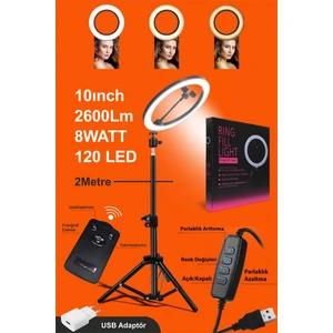Rıng Fıll Lıght LED  Halka Işık 24W 5500K Tripod ile Bluethoot Kumanda