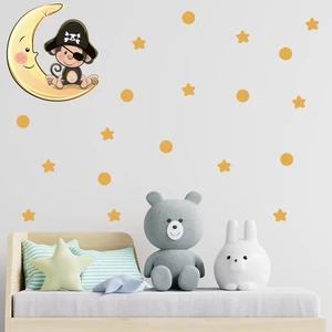 Tilki Dünyası Ay Üzerinde Korsan Maymun Çocuk Odası Duvar Sticker