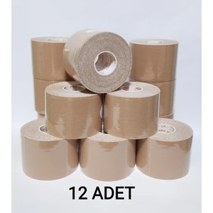 Bia Tape Kinesio 5 cm x 5 M -Ten Rengi Sporcu Bandı  12'li (Pakette 12 Adet)