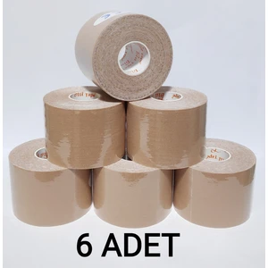 Bia Tape Kinesio 5 cm x 5 M -Ten Rengi Sporcu Bandı  6'lı (Pakette 6 Adet)