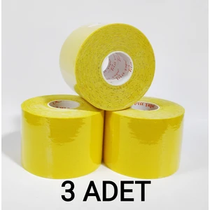 Bia Tape Kinesio 5 cm x 5 M - Sarı Rengi Sporcu Bandı 3'lü (Pakette 3 Adet)