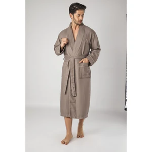 Nakışlı  Pike Bambu (Antibakteriye) Cotton Erkek Sabahlık