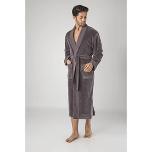 Yaka Piramit Niki Kadife Bambu Cotton Erkek Sabahlık