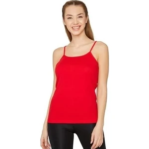 Tutku Kadın Kırmızı Pamuklu Ribana Ince Askılı Atlet