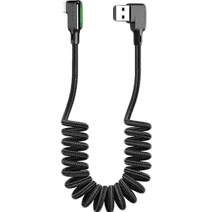 Ca-7300 L Tipi Lightning Spiralli Hızlı Data-Şarj Kablosu 1.8M-Siyah