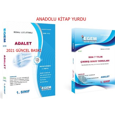 Egem Yayinlari Adalet 1 Sinif 2 Yariyil Konu Anlatimli Kitabi